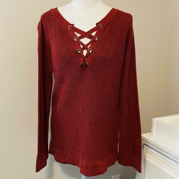 American Eagle Jegging Fit Lace Up Sweater - Picture 4 of 8